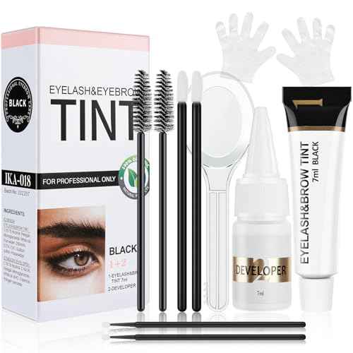 Eyelash and Eyebrow Color Kit 2-in-1, Safe Easy Use & Salon at Home, Wild & Natural Effect for Eyebrows Lashes, Professional Instant Lash Brow Coloring Set 7ml (Black)