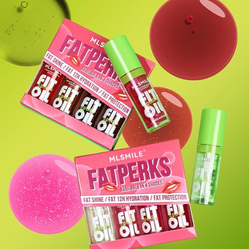 4 Colors Lip Oil Set - Long Lasting Hydrating Lip Gloss