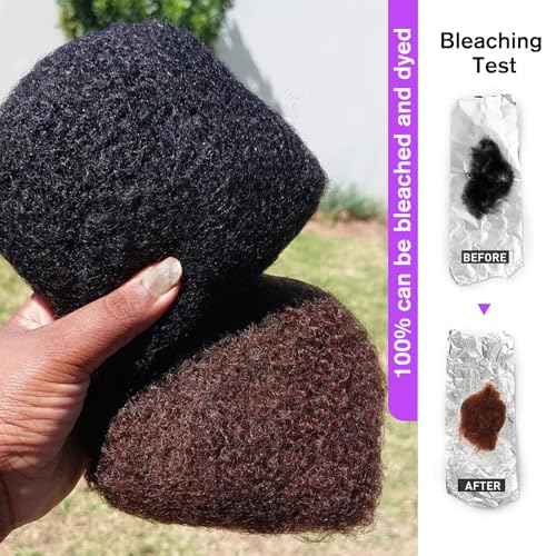 Tight Afro Kinky Bulk Human Hair for Dreadlock Extensions 100% Human Hair,120g 4 Packs 10 Inches Long,Natural Black #1B,Repair Extensions,Making Locs or Braids, with Needles and Hairpin