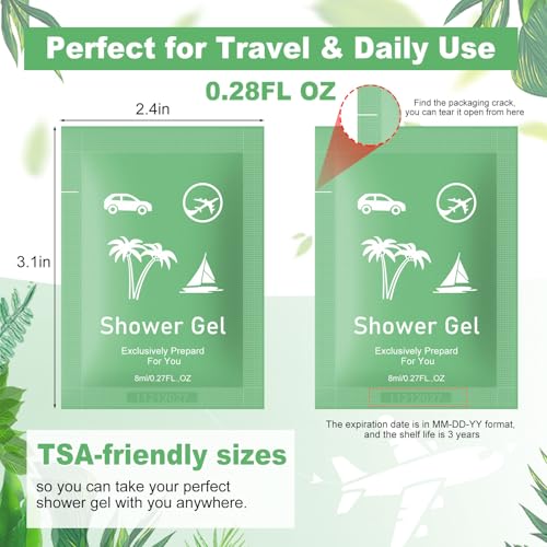 Travel Size Body Wash Bulk,Verbena Scent,0.28 fl oz (8ml) Small Size Mini body wash,Hotel Supplies Bulk for Guests Airbnbs Homes Resorts Offices and Gyms (pack of 50, verbena)