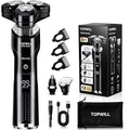 Electric Shaver for Men, Rechargeable Electric Razor with Floating Heads for Face Beard, 3-in-1 Trimmer, Close, Clean Shave, IPX7 Waterproof Wet/Dry, USB-C Charging, New Men¡¯s Gift