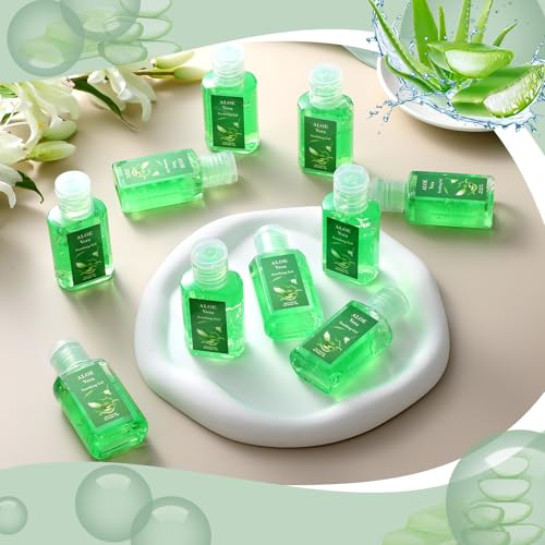 24 Pcs Mini Aloe Vera Gel for Skin Travel Size 1 oz Sunburn Treatment Party Favors Mini Moisturizer Travel Size Lotion Bulk for Thank You Gifts Wedding Beach Summer Flamingo Party Supplies