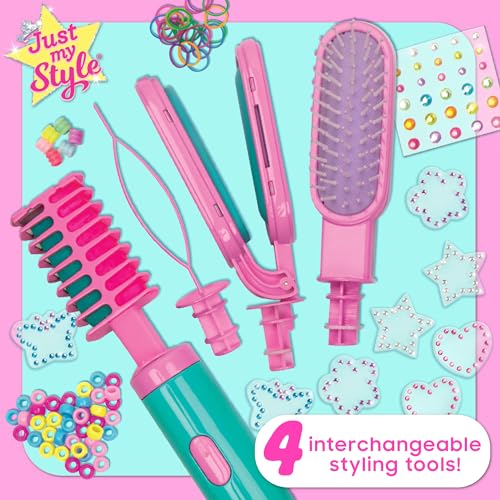 Just My Style 4-in-1 Hair Styler Kit with Gems, Beads & Chalk