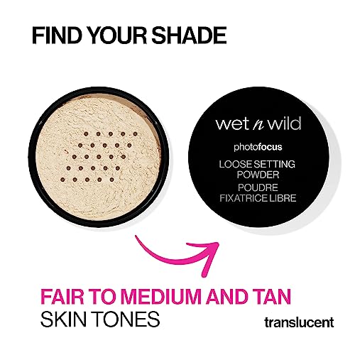 wet n wild Photo Focus Loose Baking Setting Powder, Highlighter Makeup, Suitable for All Skin Tones, Banana