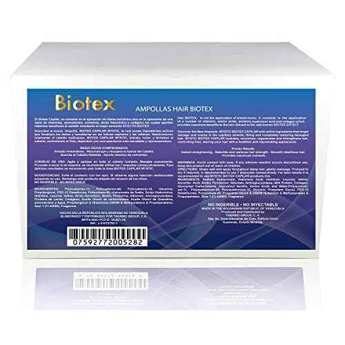 Mystic Biotex Ampoule Anti-Frizz, Restores and Repairs Damaged Hair - Provides Essential Nutrients and Vitamins - Hair Treatment Ampoules With Hyaluronic & Amino Acid (Pack 24)