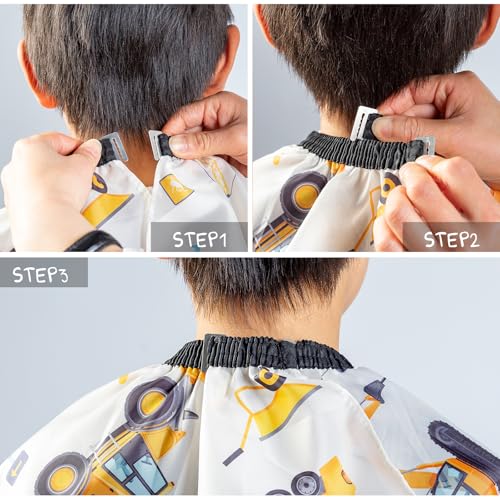 Kids Haircut Cape & Neck Duster Brush Set 55x40 inches