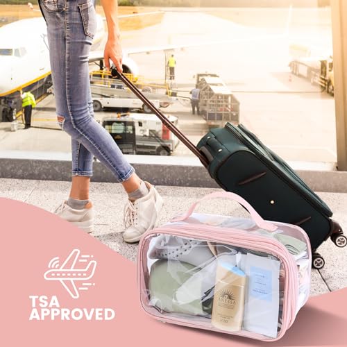 Clear Travel Makeup Bag - TSA Approved Toiletry Organizer