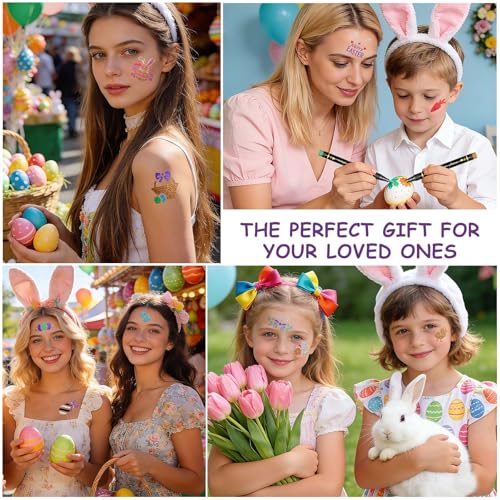 145 Piece Easter Face Paint Stencils & 8 Body Markers Set