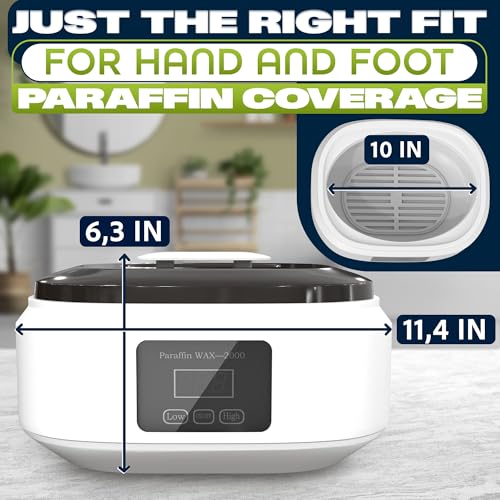 Paraffin Wax Machine for Hand and Feet ? Full Set Hand Wax Paraffin Machine 3400ml ? 110V Use Only, NOT ¬³ompatible with 220V Power | Adjustable Temperature (Two Modes) | Soft and Smooth Skin at Home