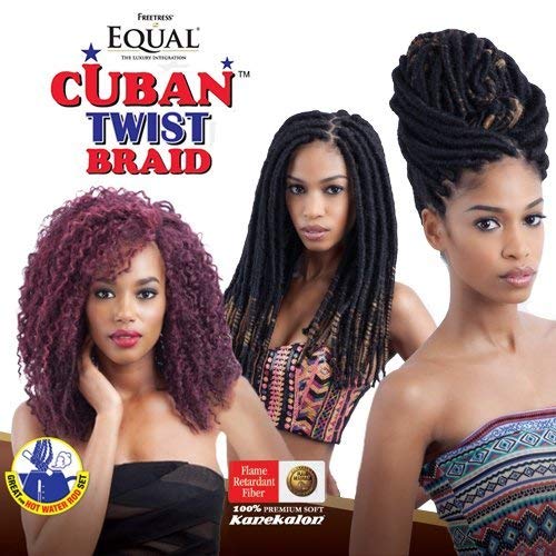 Freetress Equal Synthetic Hair Braids Double Strand Style Cuban Twist Braid 16" (6-PACK, 4)