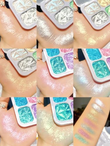 COOL STORY Shimmer 8 Color Face Cheek Highlighter & Eyeshadow Makeup Palette