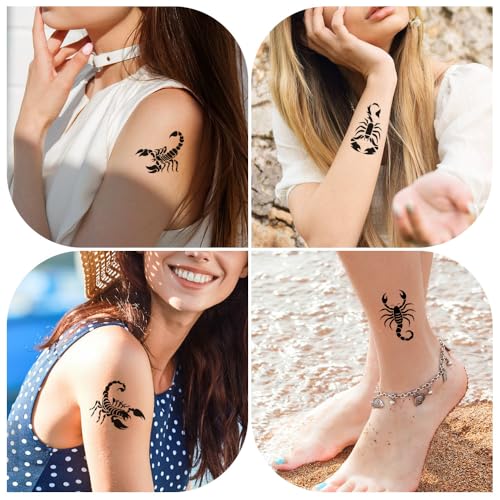 Black Scorpion Temporary Tattoo Sheets - 12 Pack