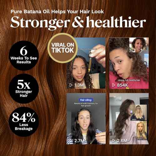 Keyoma Batana Oil for Hair Growth with Rosemary: Nourish & Detox Scalp for Thicker, Stronger, Longer Hair - 100% Organic Batana Oil from Honduras - Reduce Hair Loss (60 mL)