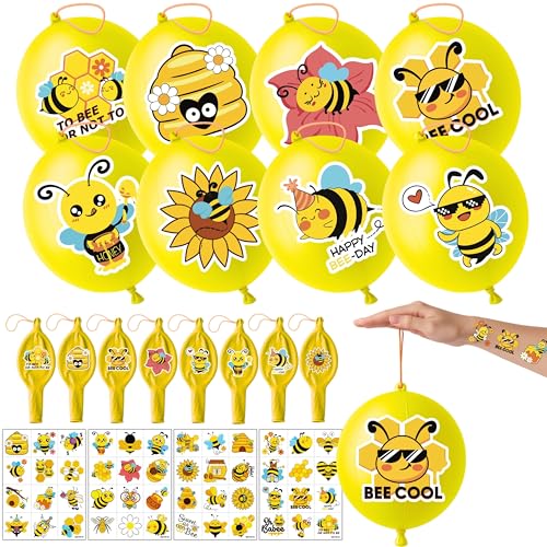 Bee Party Favors 72-Piece Set | Punch Balloons & Tattoos