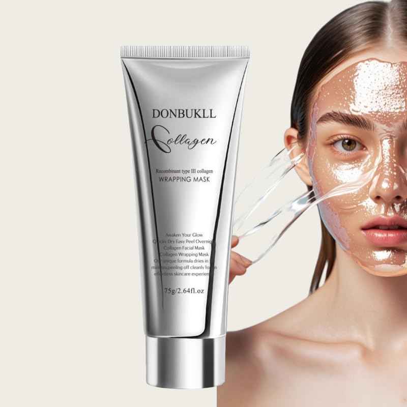 DONBUKLL Hydrolyzed Collagen Night Wrapping Mask - 2.64 fl.oz | Overnight Peel Off for Elasticity, Hydration & Tight Skin | Reduce Sagging & Dullness