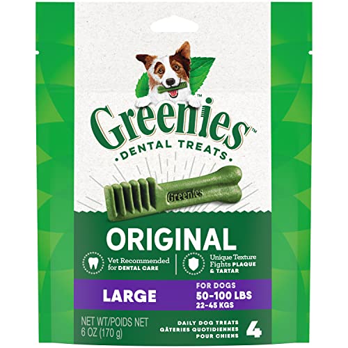 Greenies Original Large Natural Dental Care Dog Treats, 6 oz. Pack (4 Treats)