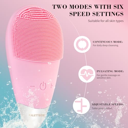 Facial Cleansing Brush Rechargeable Silicone Vibrating Face Scrubber
