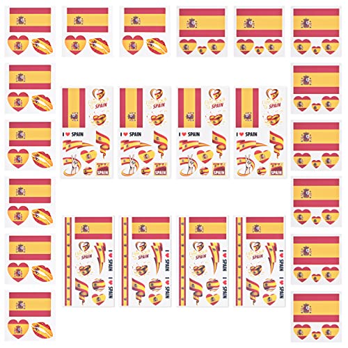 Spain Flag Temporary Tattoos 24-Pack | Football Party