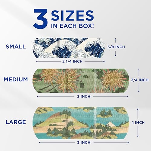 Band-Aid Fabric Adhesive Bandages Hokusai Art Design 50ct