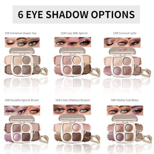 Cool Neutral Eyeshadow Palette – 4 Matte & Shimmer Shades