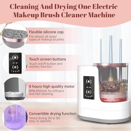 Electric Makeup Brush Cleaner Machine 3-in-1 with Dryer