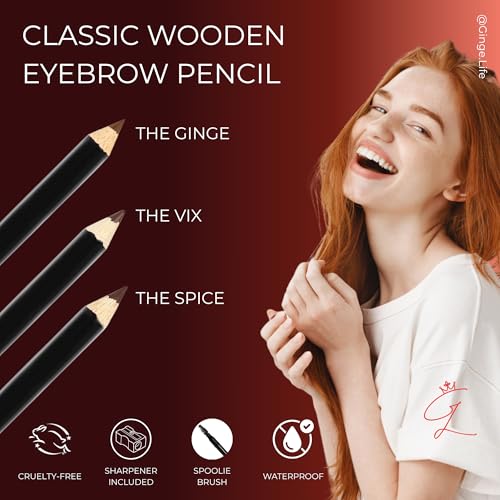Auburn Eyebrow Pencil for Redheads – Waterproof, Double-Ended with Spoolie