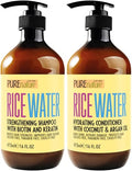 Rice Water Shampoo and Conditioner Set for Fine Hair - 16 Fl Oz