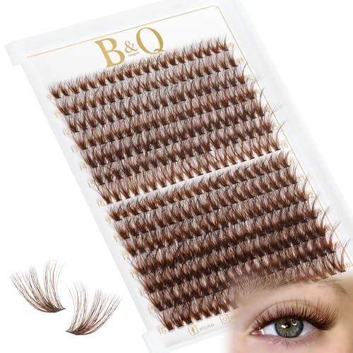 B&Q Mocha Brown Lash Clusters | 280 Pcs Wispy & Natural