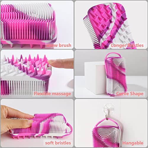 Silicone Body Scrubber for Women, 2-Pack Loofah & Scalp Massager