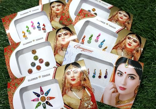 12 Combo Bindi Packs - Multicolor Face Jewels Stickers