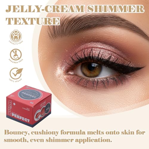 Wink Perfect Jelly Cream Eyeshadow ? High-Shine Shimmer, Buildable & Long-Lasting, Lightweight Cream-to-Powder Eye Shadow, Vegan & Cruelty-Free (04 Moonlight Mauve, 0.18 oz / 5.1 g(PACK OF 1))