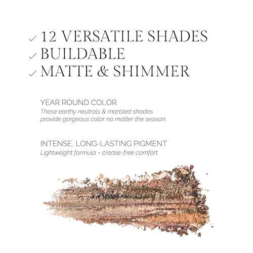 OFIR Shimmer 12-Shade Eyeshadow Palette | Buildable Pigment Adds Depth | Talc Free Eye Shadow Palette Makeup | Lightweight Powder Enhances Radiant Looks (Earthy Tones)