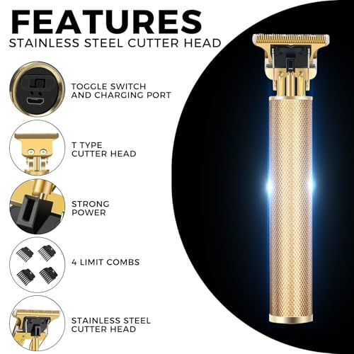 Candyfouse Cordless Beard & Hair Trimmer with T-Blade | Rechargeable Grooming Kit
