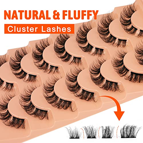 D Curl Cluster Lashes - 56pc Fluffy Wispy Eyelash Extensions