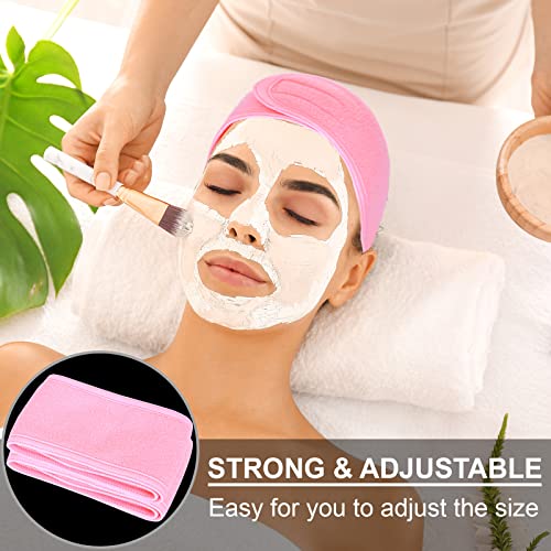 Whaline Spa Facial Headbands 3-Pack - Soft Adjustable Towels for Face & Yoga