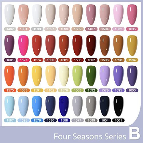 GAOY 42-Piece Gel Nail Polish Set with Base, Glossy & Matte Top Coats