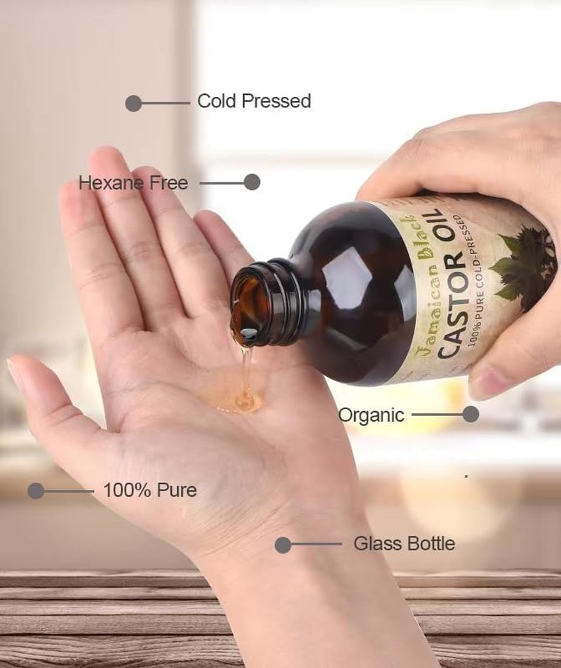 Organic Jamaican Black Castor Oil - 8oz Cold Pressed for Hair, Skin & Nails