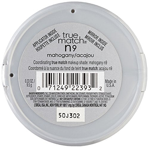 L'Oreal Paris True Match Powder, Mahogany, 0.33 Ounces