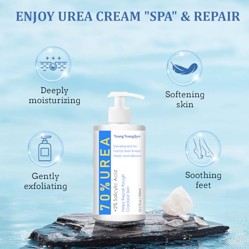 Urea Cream 70% & Salicylic Acid 2% - Dry Cracked Foot Repair Cream, 10.1 oz