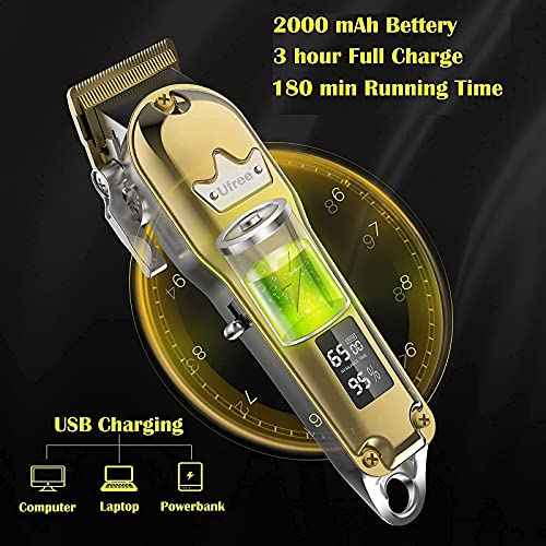 Ufree Hair Clippers for Men Professional Hair Cutting Kit, Cordless Clippers Hair Trimmer, Rechargeable Barber Clippers Beard Trimmer for Men Grooming