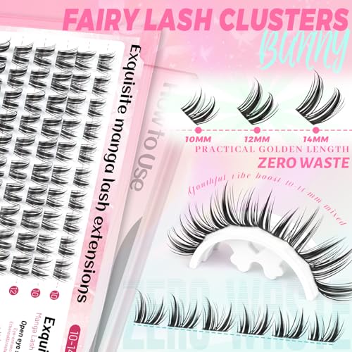 Manga Lash Clusters 10-14mm C Curl Wispy Eyelash Extensions