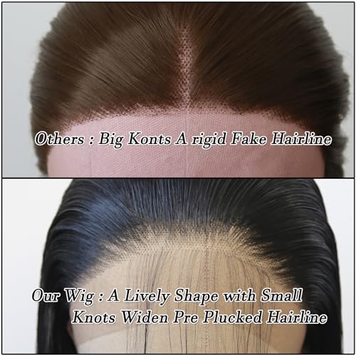 Black Lace Front Synthetic Wig - Pre Plucked, Heat Resistant