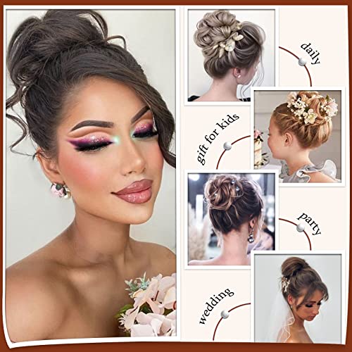 SOFEIYAN Claw Clip Messy Bun Wavy Curly Hair Piece Chignon Ponytail Hairpieces Synthetic Tousled Updo Hair Extensions Scrunchie Hairpiece for Women, Gray and White Tips