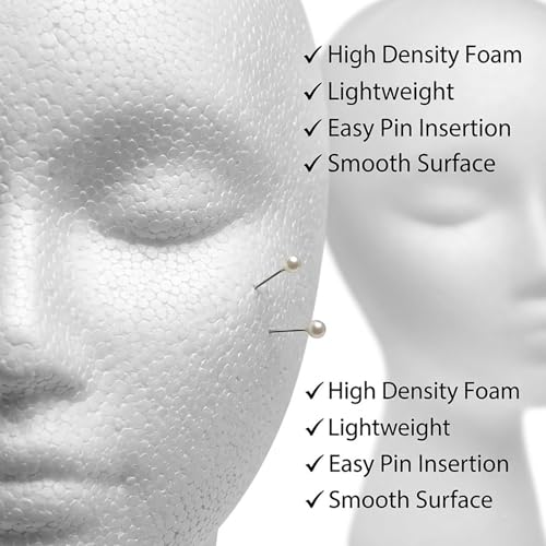 Female Styrofoam Mannequin Head Model - Wig/Hat Display Stand Art