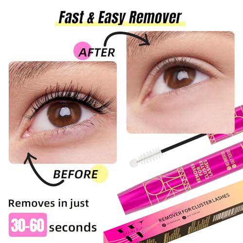 Lash Remover Cluster Lashes Remover Low-Irritating Eyelash Extension Remover Gentle and Mild Lash Self Adhesive Eyelashes Remover Glue for Beginner Use At Home(10ml)