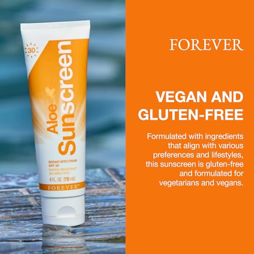 Forever Living - Aloe Sunscreen SPF 30 - with Aloe Vera, Water-Resistant Broad Spectrum UVA and UVB Defense, 4 fl oz (Pack of 2)