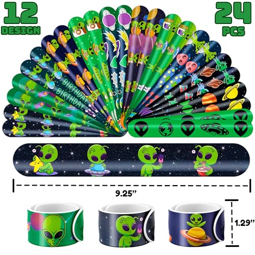 Alien Party Favors Set 72 PCS - 48 Tattoos & 24 Slap Bracelets