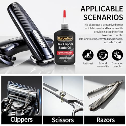 BarberTop Hair Clipper Oil Set with Brush and Dip Box