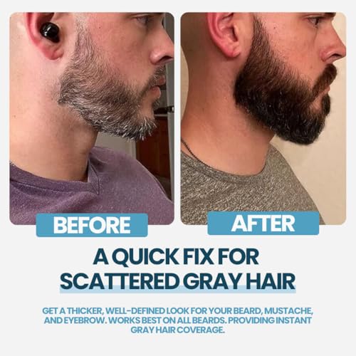 Beard Filler Pen for Men - Instant Gray Coverage & Thicker Look