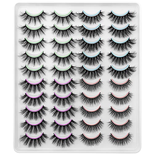 DYSILK Mink Lashes - 20 Pairs 4 Styles, 6D Wispy Fluffy Lashes